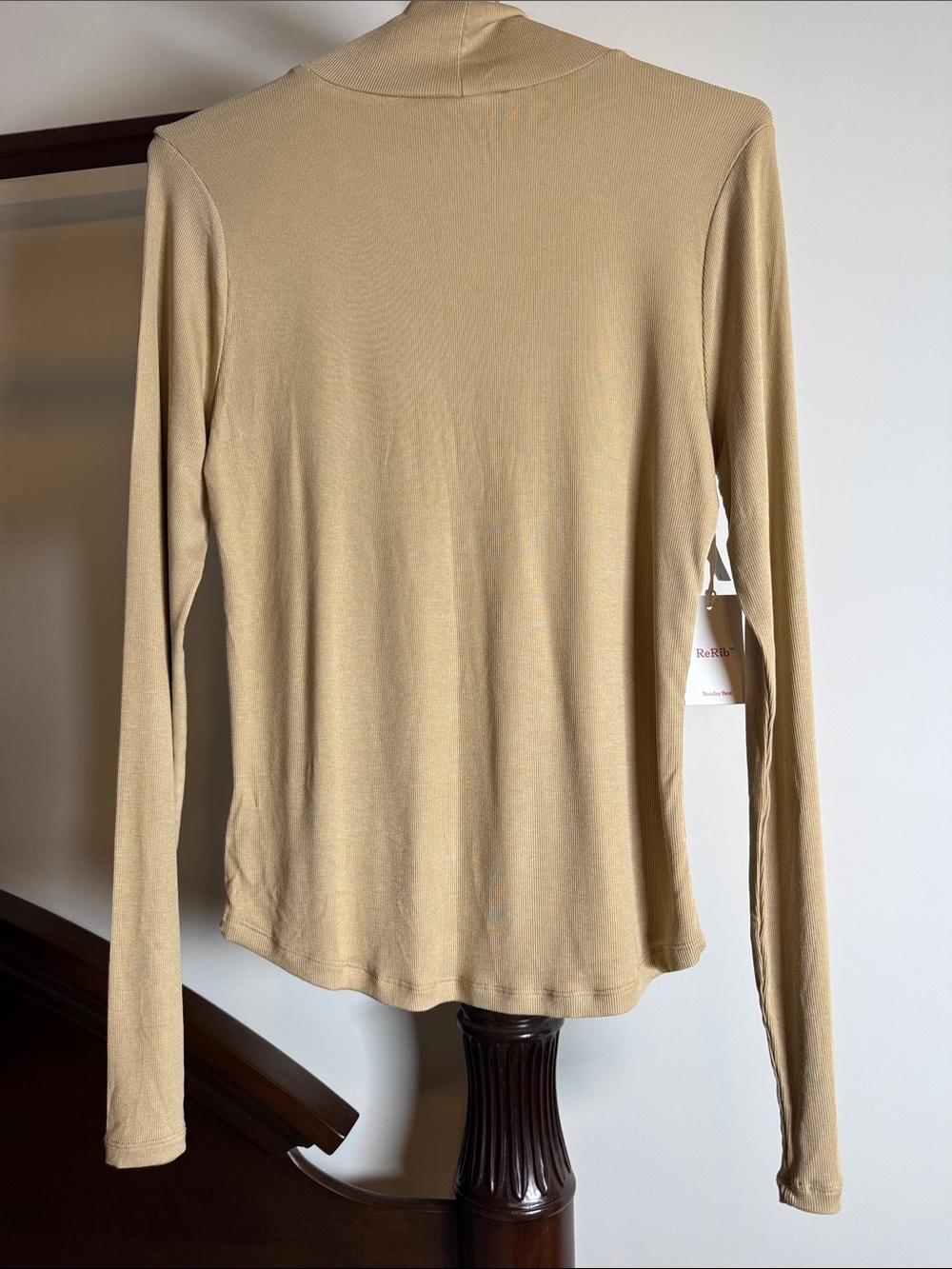 NWT Sunday Best Freshman Long Sleeve Turtleneck Top in wicker Tan - Picture 3 of 3